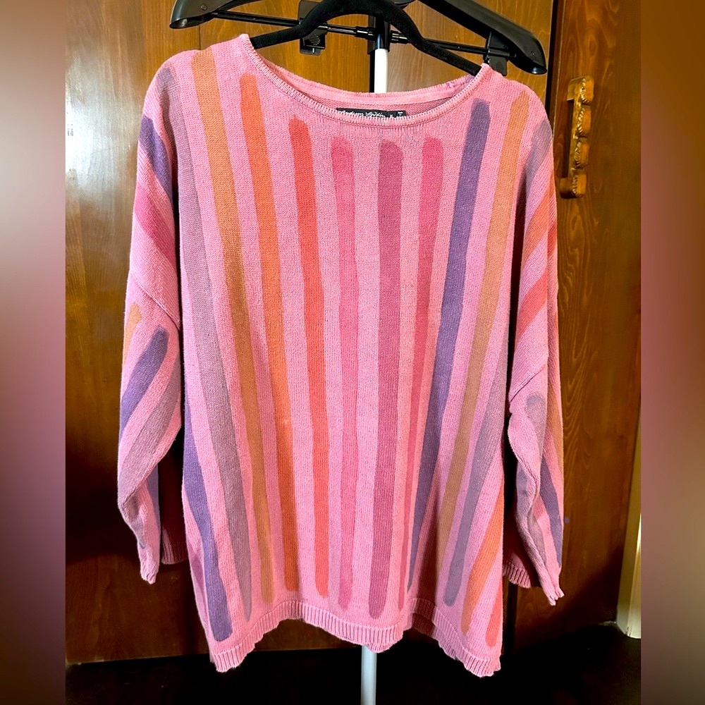 Gudrun Sjoden Watercolor Pullover Sweater Fine Gauge Knit
